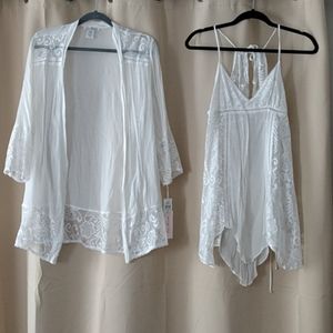 Bridal set white chiffon and lace